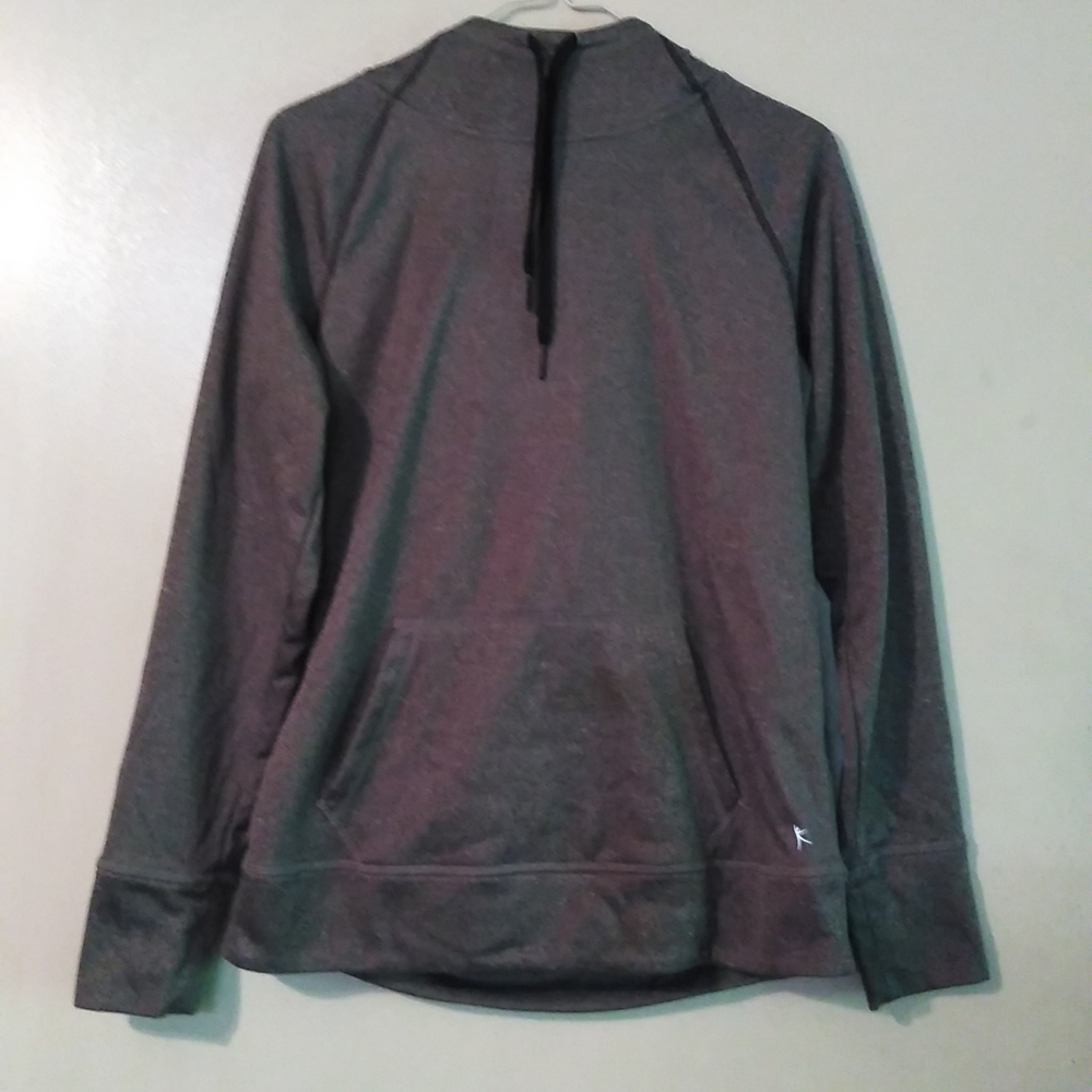 Danskin Now hooded jacket with hand warming pouch...like new condition...grey